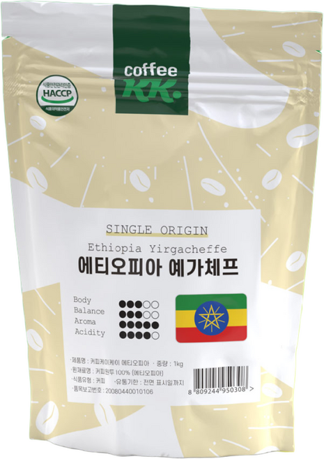 에티오피아 예가체프 1kg 커피원두 로스팅 홀빈원두, 홀빈(분쇄안함), 1개