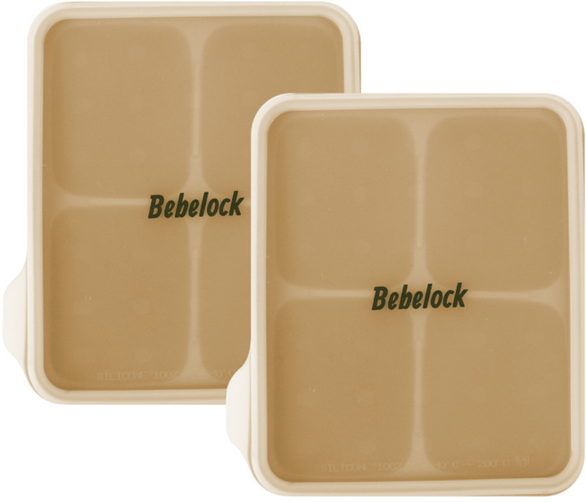 베베락 엘파 실리콘 큐브 2P(냉동보관용기_뚜껑포함 13.5cm X 15cm), 엘파 실리콘큐브(머스타드2P), 1개