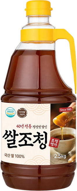 국산 전통방식 쌀조청 2.5kg 쌀엿 물엿 HACCP 시설 제조, 1개