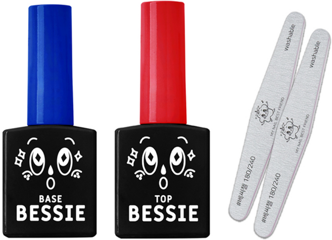 BESSIE 베이스젤 + 탑젤 + 지브라파일 2p 세트, 베이스젤, 탑젤, 지브라파일(180/240), 1세트