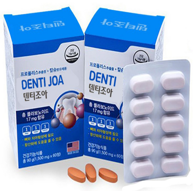 덴티조아 4개월분 6개월분 8개월분 칼슘 리소짐 식물스테롤, 60정, 2개