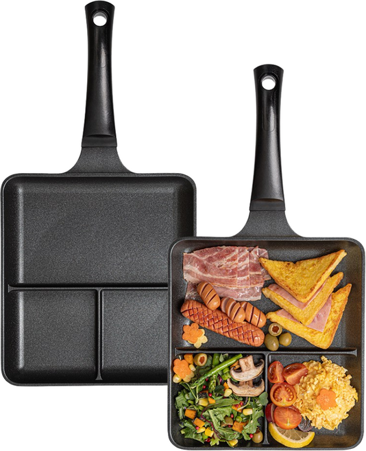 퀸센스 블랙 사각 3절 나눔팬 21cm, 단일속성, 1개