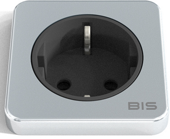 BIS-W401 빌트인 유선 사각 1구 매립콘센트 소켓, BIS-W401실버