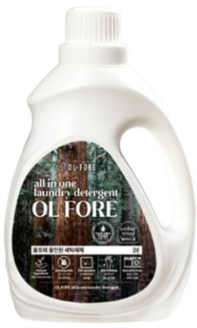 올포레 올인원 자연발효 고농축 세탁세제 엠버우드향, 1개, 2L