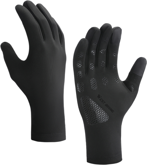 WEST BIKING 겨울 스포츠 자전거 장갑, Black, 1개