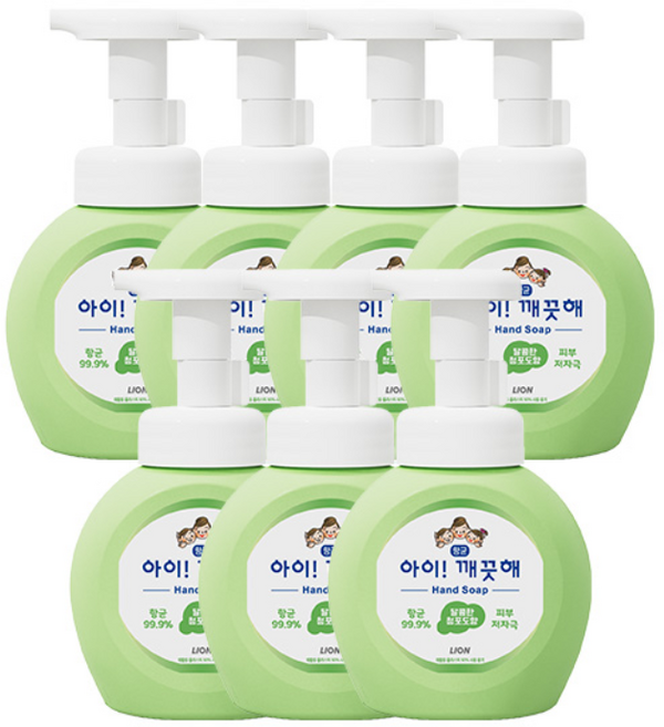 아이깨끗해 향균 거품 핸드솝 청포도, 250ml, 7개