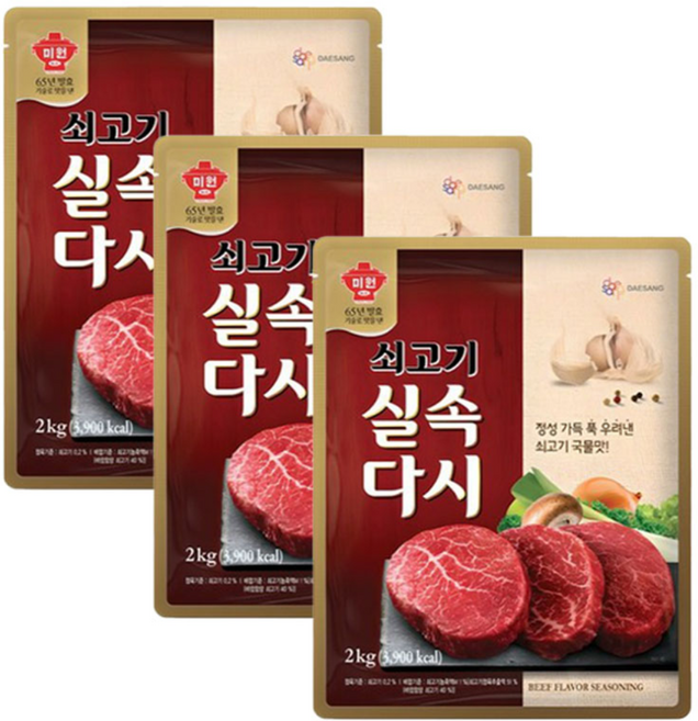미원 쇠고기 실속 다시, 2kg, 3개