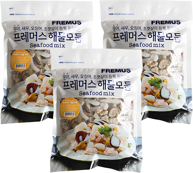 맛꾼 [정품] HACCP인증 깔끔하고 간편한 해물 5종 믹스 해물 모듬 600g, 3개