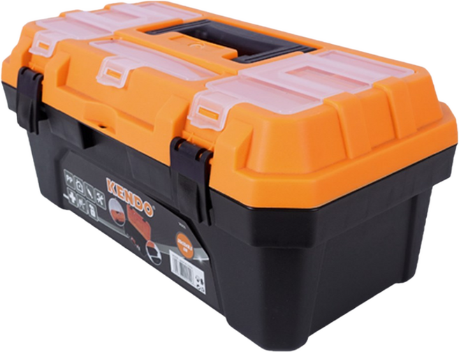 KENDO 플라스틱 공구함 3종 공구상자 공구통 2단수납함, 1개