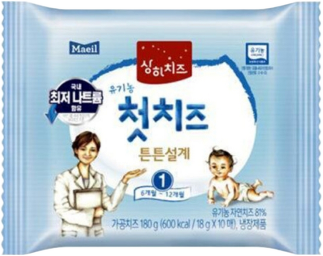 매일유업 유기농 상하치즈 1단계 첫치즈 30매, 180g, 3개