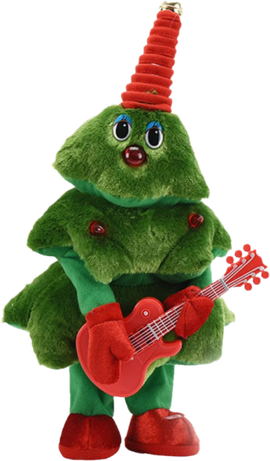 크리스마스 댄싱 트리 인형 11곡 캐롤 플레이 장난감 인형 선물, 기타치는 댄싱 트리, 1개