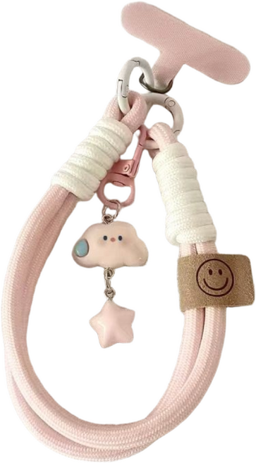 프로젝트모스 구름 별 휴대폰 손목 스트랩, 핑크, 1개