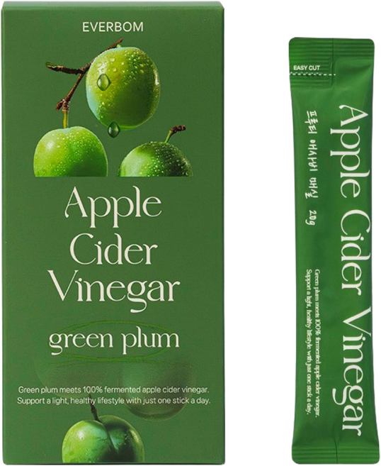 에버봄 프루티 애사비 매실 맛있는 애플사이다비니거 매실향 가득, 20g, 14개