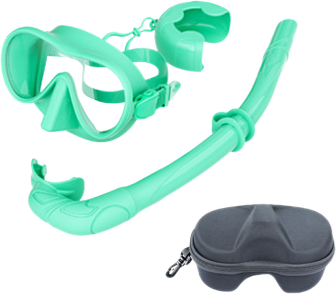 팝키즈 어린이&주니어 롤링 스노쿨링 마스크 세트, 민트, 1개
