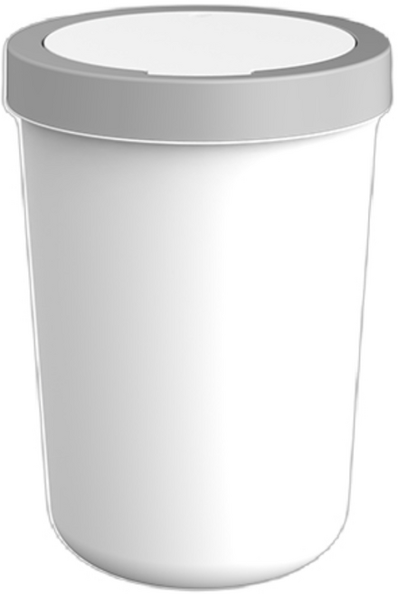 프라템 플랫 원터치 원형 휴지통, 화이트