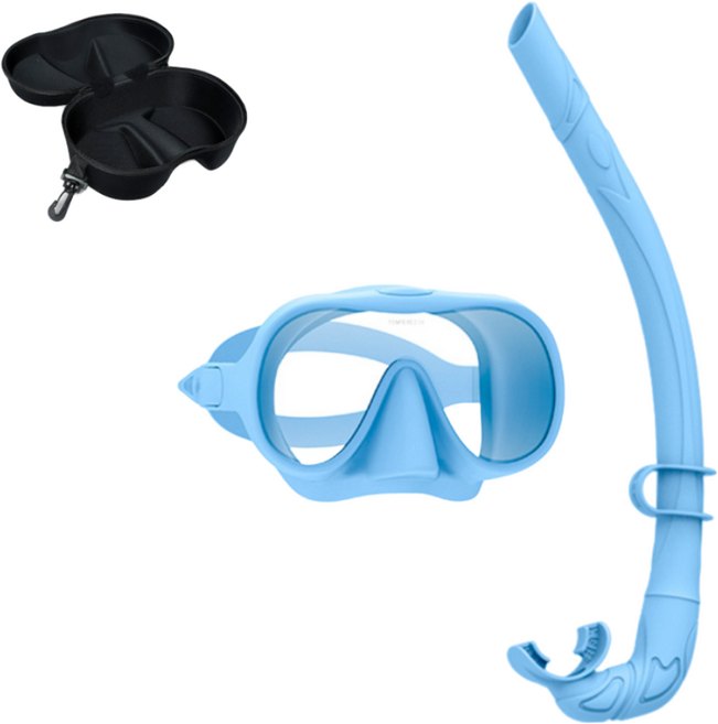 올팜 소프트&롤링 스노클링 마스크 세트, 파스텔 블루