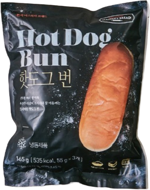 존쿡델리미트 핫도그번 165g(3개입) / 핫도그용 빵, 1개, 165g