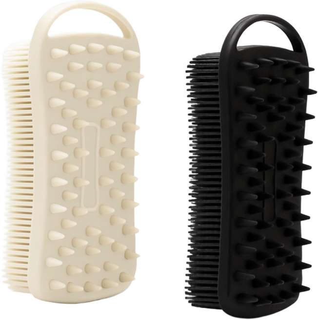 부드러운 실리콘 바디 샤워 목욕 브러쉬, 베이지