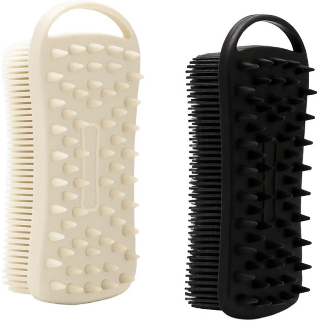 부드러운 실리콘 바디 샤워 목욕 브러쉬, 베이지 - 쿠팡