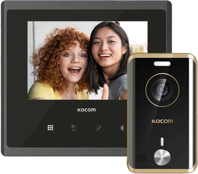 코콤 아날로그방식 비디오폰 인터폰 KCV-S701(노출형초인종)블랙