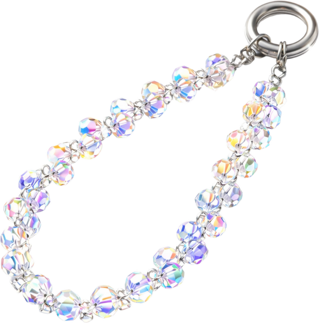 Goodatech 크리스탈 핸드폰 스트랩 손목 줄 키링 장식 분실 방지 강력 고정 가벼운 휴대폰 액세서리, 1개, GD-B5-오로라