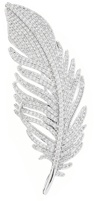 아즈블리 깃털 큐빅 브로치