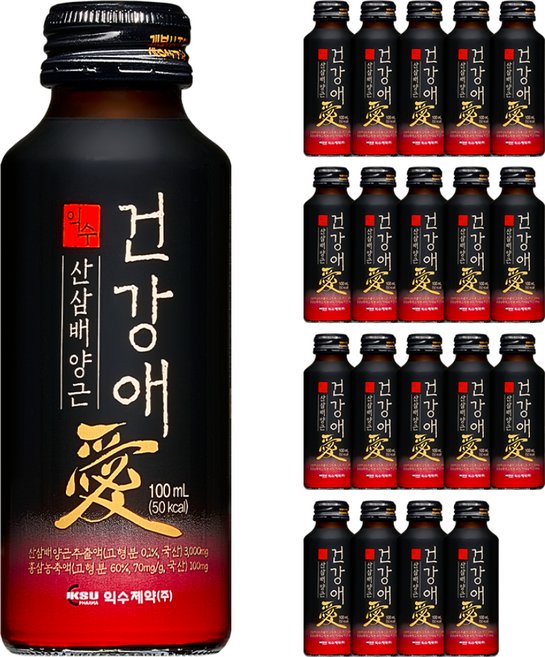 익수제약 건강애 산삼배양근, 20개, 100ml
