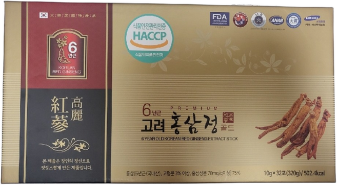 정삼원 6년근 고려홍삼정골드10gX32포, 320g, 1개