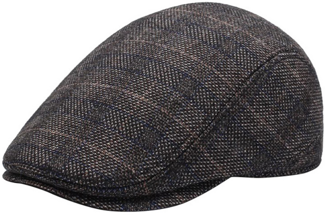 VITALO 시니어 체크 방한 귀달이 고급 헌팅캡 도리구찌 어르신모자 중년모자 할아버지모자