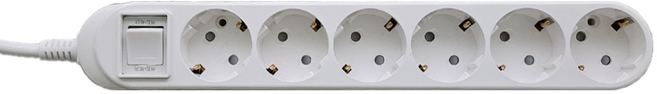 베네핏 국내생산 절전 6구 멀티탭, 1개, 화이트, 3m