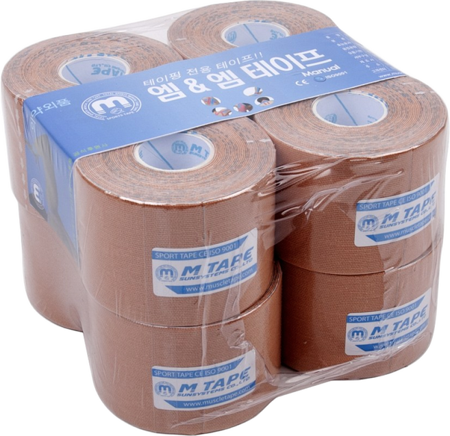 엠엔엠 머슬테이프 8롤 5cmx5cm 벌크형 베이지색, 1개