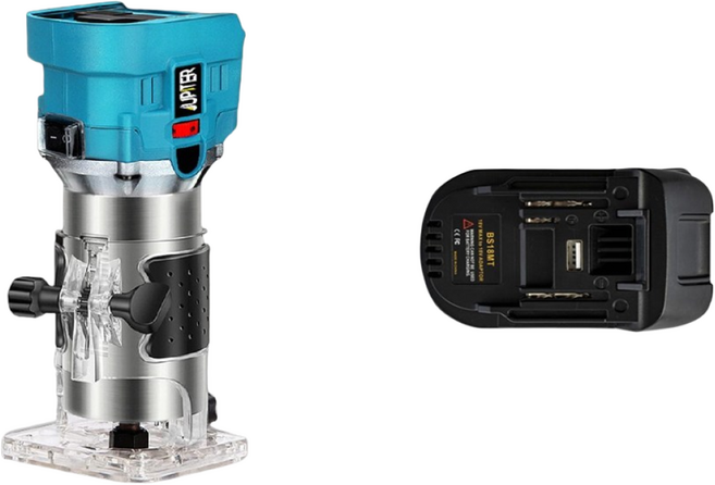 주피터 충전 트리머+(보쉬)배터리 변환 어댑터 세트 베어툴 JRT-18P 목공 목재 공방 조각 밧데리 어답터, 1개