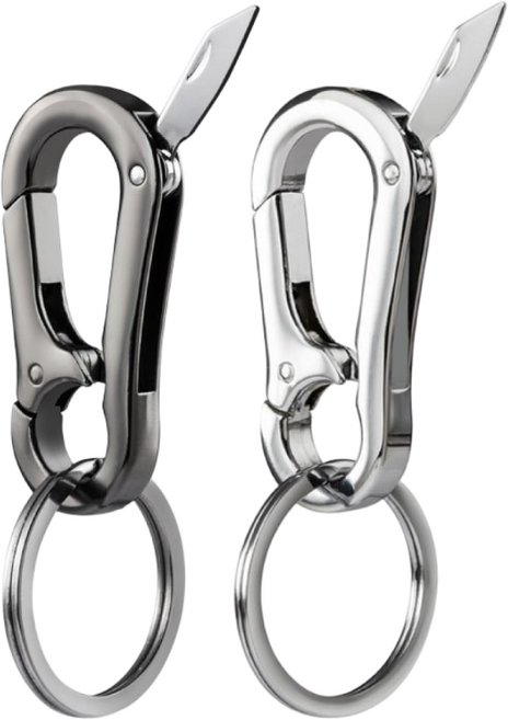 와글하우스 럭셔리 열쇠고리 자동차 키홀더 키링, C키링나이프형, 2종(실버+그레이), 1개