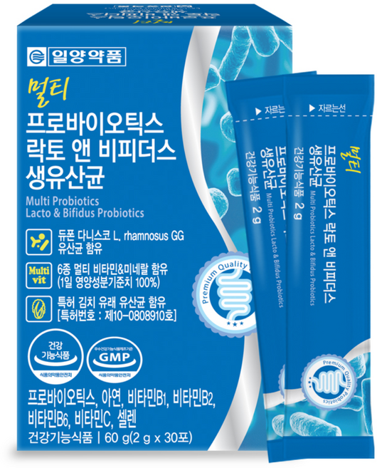 일양약품 멀티 프로바이오틱스 락토 앤 비피더스 L 람노서스 GG 생유산균 30p, 60g, 1개