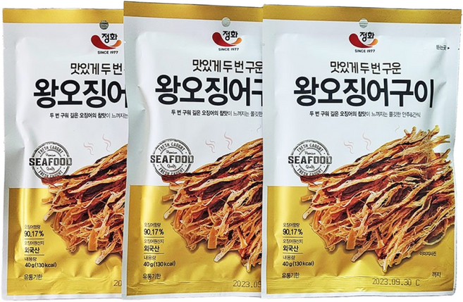 정화식품 왕오징어구이, 40g, 10개