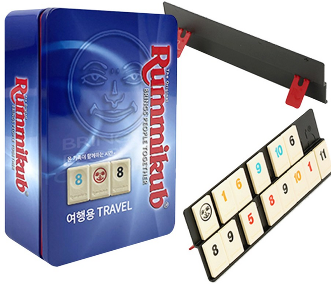 코리아보드게임즈 루미큐브 트래블 2~4인용 기본형 받침 여행용 휴대용 틴케이스, 1개