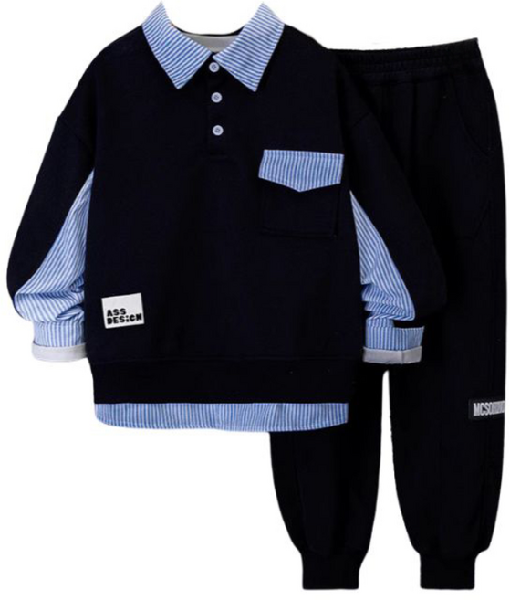 삐삐네옷가게 초등 남아용 다니엘 셔츠 레이어드 상하세트