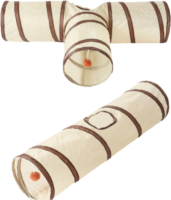 고양이터널 2pcs, 2개, 베이지브라운