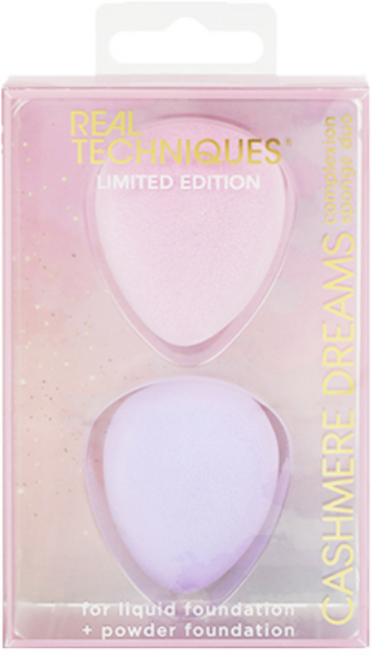 리얼테크닉스 캐시미어 드림즈 스펀지 듀오 세트, 보라색, 핑크색, 1세트