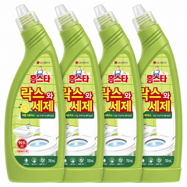 홈스타 락스와세제 허벌시트러스, 750ml, 4개