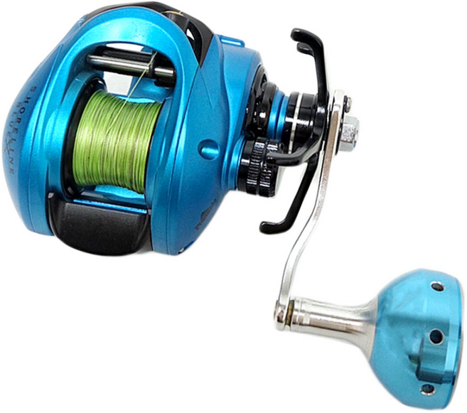 은성 피나클 쇼어라인 블루X 라인세팅 더블핸들 줄감은 베이트릴 우핸들 쭈꾸미 릴, 우핸들(LINESET)