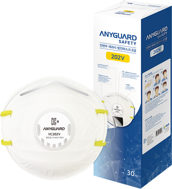 애니세이프 콘타입 방진 일반형 2급 마스크 VC202V, 화이트, 1세트