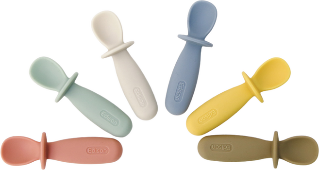 에디슨 스스로 실리콘 이유식 스푼, 핑크, 1개