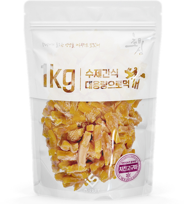 초심 대용량으로 먹개 수제 건조간식, 1개, 1kg, 치킨고구마