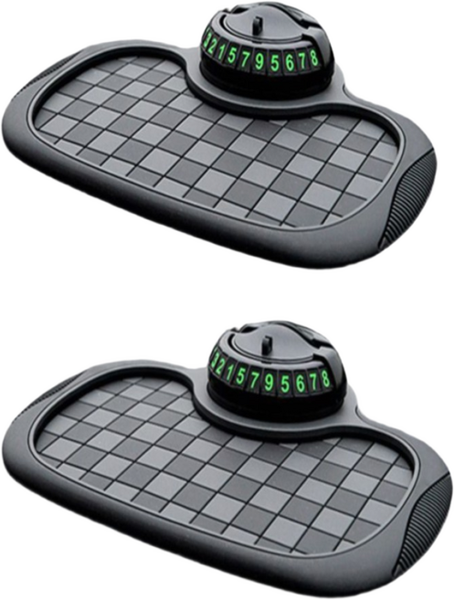 차량용 핸드폰 거치대 논슬립패드 대시보드 2P세트, 블랙+블랙, 1세트