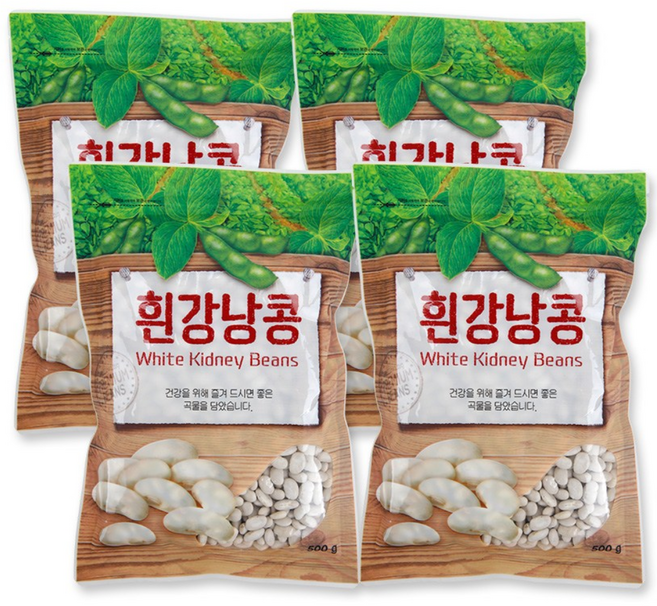 [이잡곡이다] 수입 흰강낭콩 500g x 4봉, 4개