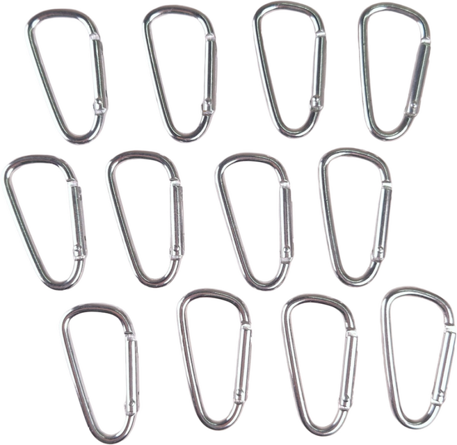 우아여우 D형 카라비너 컬러 키링 키홀더 에어팟 고리, 12개, 01 실버