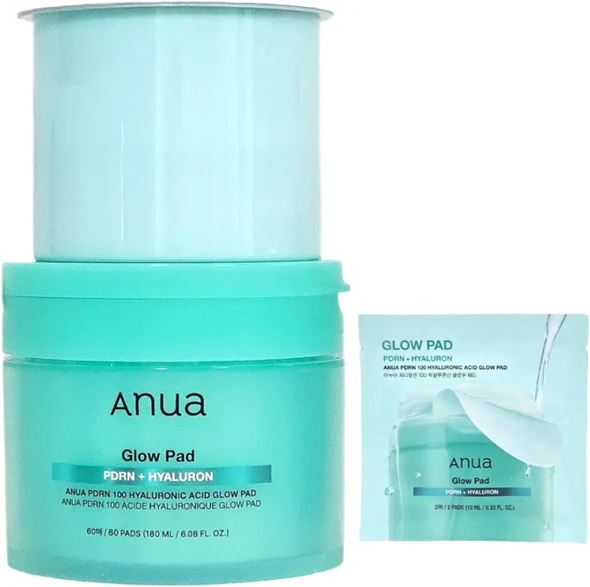 아누아 PDRN 피디알엔 100 히알루론산 글로우 패드 본품60매+리필60매 / 글로우 패드 2매 증정, 2개, 60매입 - 쿠팡
