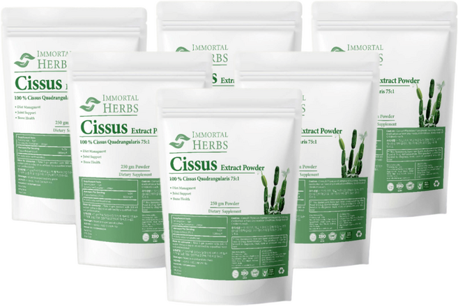 Immortal Herbs 다이어트 시서스 추출물 가루 75배 고농축 100% 시서스 250 gm 씨저스 씨서스, 250g, 6세트