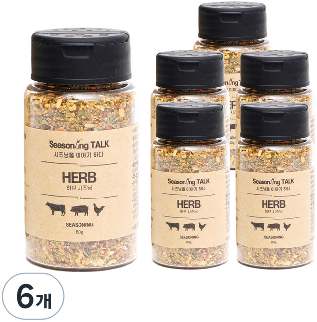 시즈닝톡 허브 시즈닝, 80g, 6개